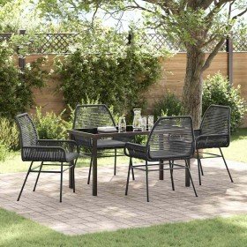 Conjunto de Comedor de Jardín 5 pcs Negro ratán sintético en Sillas de jardín | Comprar online en Foru.es