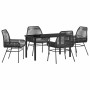 Conjunto de Comedor de Jardín 5 pcs Negro ratán sintético en Sillas de jardín | Comprar online en Foru.es