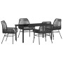Conjunto de Comedor de Jardín 5 pcs Negro ratán sintético en Sillas de jardín | Comprar online en Foru.es