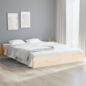 Estructura de cama madera maciza 150x200 cm de vidaXL, Camas y somieres - Ref: Foro24-820037, Precio: 107,85 €, Descuento: %