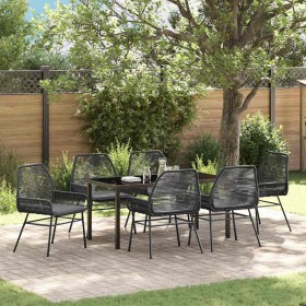 Conjunto de Comedor de Jardín 7 pcs Negro ratán sintético en Sillas de jardín | Comprar online en Foru.es