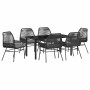 Conjunto de Comedor de Jardín 7 pcs Negro ratán sintético en Sillas de jardín | Comprar online en Foru.es