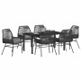 Conjunto de Comedor de Jardín 7 pcs Negro ratán sintético en Sillas de jardín | Comprar online en Foru.es