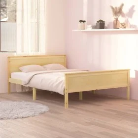 Estructura de cama madera maciza de pino 140x200 cm de vidaXL, Camas y somieres - Ref: Foro24-322177, Precio: 112,98 €, Descu...