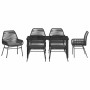 Conjunto de Comedor de Jardín 7 pcs Negro ratán sintético en Sillas de jardín | Comprar online en Foru.es