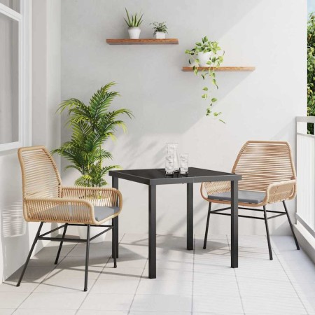 Conjunto de Comedor de Jardín 3 pcs Marrón ratán sintético en Sillas de jardín | Comprar online en Foru.es