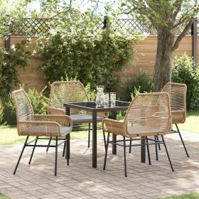 Conjunto de Comedor de Jardín 5 pcs Marrón ratán sintético en Sillas de jardín | Comprar online en Foru.es