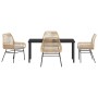 Conjunto de Comedor de Jardín 5 pcs Marrón ratán sintético en Sillas de jardín | Comprar online en Foru.es