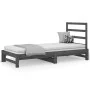 Sofá cama extraíble madera maciza de pino gris 2x(90x200) cm de vidaXL, Camas y somieres - Ref: Foro24-3108304, Precio: 178,2...
