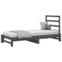 Sofá cama extraíble madera maciza de pino gris 2x(90x200) cm de vidaXL, Camas y somieres - Ref: Foro24-3108304, Precio: 178,2...