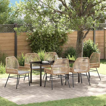 Conjunto de Comedor de Jardín 7 pcs Marrón ratán sintético en Sillas de jardín | Comprar online en Foru.es