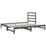 Sofá cama extraíble madera maciza de pino gris 2x(90x200) cm de vidaXL, Camas y somieres - Ref: Foro24-3108304, Precio: 178,2...