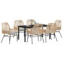 Conjunto de Comedor de Jardín 7 pcs Marrón ratán sintético en Sillas de jardín | Comprar online en Foru.es