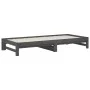 Sofá cama extraíble madera maciza de pino gris 2x(90x200) cm de vidaXL, Camas y somieres - Ref: Foro24-3108304, Precio: 178,2...
