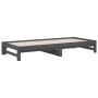 Sofá cama extraíble madera maciza de pino gris 2x(90x200) cm de vidaXL, Camas y somieres - Ref: Foro24-3108304, Precio: 181,0...