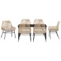 Conjunto de Comedor de Jardín 7 pcs Marrón ratán sintético en Sillas de jardín | Comprar online en Foru.es