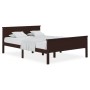 Estructura de cama madera maciza pino marrón oscuro 140x200 cm de vidaXL, Camas y somieres - Ref: Foro24-322198, Precio: 161,...