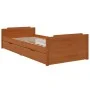 Bed frame with drawers solid brown pine wood 90x200 cm by vidaXL, Beds and slatted bases - Ref: Foro24-322161, Price: 216,60 ...