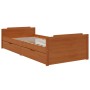 Estructura cama cajones madera maciza de pino marrón 90x200 cm de vidaXL, Camas y somieres - Ref: Foro24-322161, Precio: 190,...
