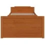 Bed frame with drawers solid brown pine wood 90x200 cm by vidaXL, Beds and slatted bases - Ref: Foro24-322161, Price: 216,60 ...