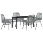 Conjunto de Comedor de Jardín 5 pcs Gris ratán sintético en Sillas de jardín | Comprar online en Foru.es