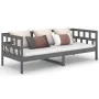 Sofá cama de madera maciza de pino gris 90x200 cm de vidaXL, Camas y somieres - Ref: Foro24-820209, Precio: 114,36 €, Descuen...