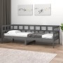 Sofá cama de madera maciza de pino gris 90x200 cm de vidaXL, Camas y somieres - Ref: Foro24-820209, Precio: 114,21 €, Descuen...