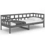 Sofá cama de madera maciza de pino gris 90x200 cm de vidaXL, Camas y somieres - Ref: Foro24-820209, Precio: 114,36 €, Descuen...