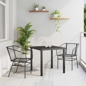 Conjunto de Comedor de Jardín 3 pcs Negro ratán sintético en Sillas de jardín | Comprar online en Foru.es