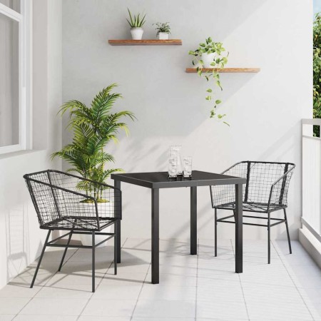 Conjunto de Comedor de Jardín 3 pcs Negro ratán sintético en Sillas de jardín | Comprar online en Foru.es