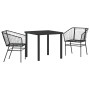Conjunto de Comedor de Jardín 3 pcs Negro ratán sintético en Sillas de jardín | Comprar online en Foru.es