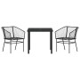 Conjunto de Comedor de Jardín 3 pcs Negro ratán sintético en Sillas de jardín | Comprar online en Foru.es