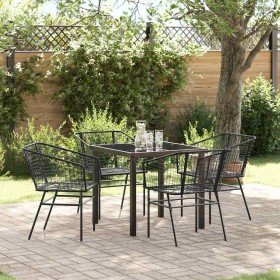 Conjunto de Comedor de Jardín 5 pcs Negro ratán sintético en Sillas de jardín | Comprar online en Foru.es