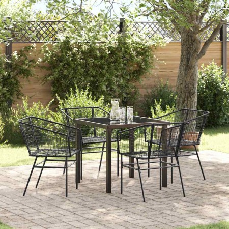 Conjunto de Comedor de Jardín 5 pcs Negro ratán sintético en Sillas de jardín | Comprar online en Foru.es