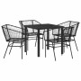 Conjunto de Comedor de Jardín 5 pcs Negro ratán sintético en Sillas de jardín | Comprar online en Foru.es