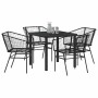 Conjunto de Comedor de Jardín 5 pcs Negro ratán sintético en Sillas de jardín | Comprar online en Foru.es