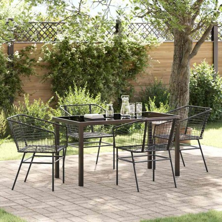 Conjunto de Comedor de Jardín 5 pcs Negro ratán sintético en Sillas de jardín | Comprar online en Foru.es