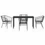 Conjunto de Comedor de Jardín 5 pcs Negro ratán sintético en Sillas de jardín | Comprar online en Foru.es