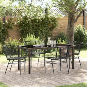 Conjunto de Comedor de Jardín 5 pcs Negro ratán sintético en Sillas de jardín | Comprar online en Foru.es