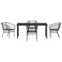 Conjunto de Comedor de Jardín 5 pcs Negro ratán sintético en Sillas de jardín | Comprar online en Foru.es