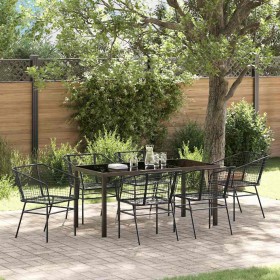 Conjunto de Comedor de Jardín 7 pcs Negro ratán sintético en Sillas de jardín | Comprar online en Foru.es