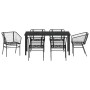 Conjunto de Comedor de Jardín 7 pcs Negro ratán sintético en Sillas de jardín | Comprar online en Foru.es