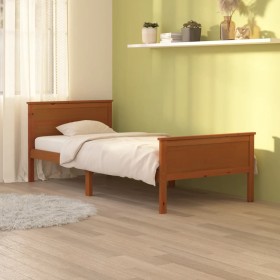 Estructura de cama madera maciza pino marrón miel 100x200 cm de vidaXL, Camas y somieres - Ref: Foro24-322189, Precio: 100,05...