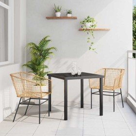 Conjunto de Comedor de Jardín 3 pcs Marrón ratán sintético en Sillas de jardín | Comprar online en Foru.es