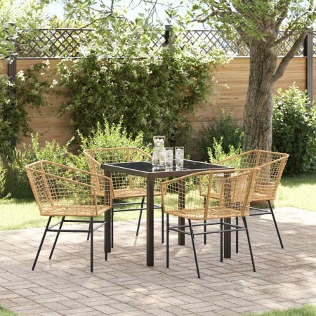 Conjunto de Comedor de Jardín 5 pcs Marrón ratán sintético en Sillas de jardín | Comprar online en Foru.es