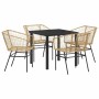Conjunto de Comedor de Jardín 5 pcs Marrón ratán sintético en Sillas de jardín | Comprar online en Foru.es