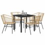 Conjunto de Comedor de Jardín 5 pcs Marrón ratán sintético en Sillas de jardín | Comprar online en Foru.es