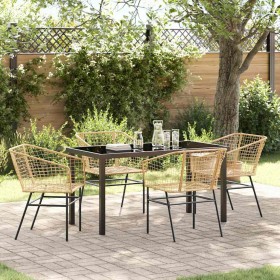 Conjunto de Comedor de Jardín 5 pcs Marrón ratán sintético en Sillas de jardín | Comprar online en Foru.es