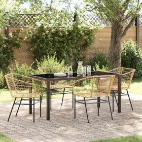 Conjunto de Comedor de Jardín 5 pcs Marrón ratán sintético en Sillas de jardín | Comprar online en Foru.es