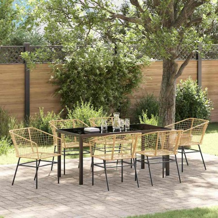 Conjunto de Comedor de Jardín 7 pcs Marrón ratán sintético en Sillas de jardín | Comprar online en Foru.es